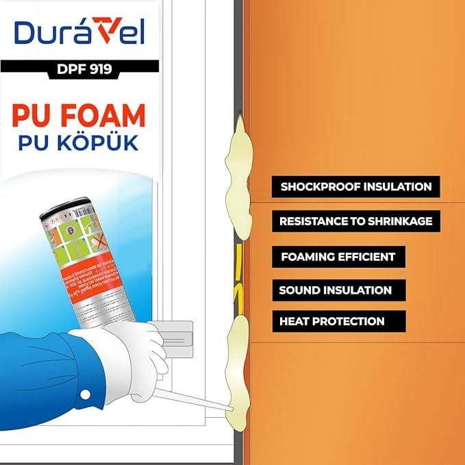 Duravel PU Foam Sealant, Extra Strength Polyurethane Foam, Professional Grade, 750ml (Pack of 6) - Image 4